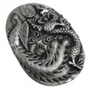 Decorative Figurines Antique Distressed Creative Calligraphy Materials Cooperized Silver Dragon And Phoenix Large Cover Table Length About