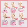 Keychains Pink Tassel Keychain 26 Engelse brief A tot Z Crystal hanger accessoires Europe American Jewelry Fashion Bag cadeau