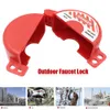 Red Padlock Cylinder Tank Lockout Safety Valve Padlock ABS Outdoor Faucet Lock Garden Tap For Office buildings Parks