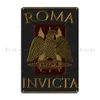 SPQR Roma Invicta Empire Sign Metal Pintura Pintura Decoração de Cinema Decoração de Parede Mural Lata Mural Poster