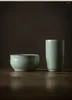 Tasses Saucers Japanese TEA ART TRACHING EXAM TUP SET RU KILN Céramique odorant 2pc / lot Hanmade Azure Porcelain Opening Single