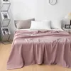 Blankets Summer Waffle Plaid Cotton Bed Blanket Throw Thin Quilt Knitted Bedspread Home Hotel Coverlets Green Pink Throw Blankets