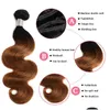 Trama de cabelo humano com encerramento ombre pacote de ondas de corpo virgem brasileiro Lace 1 B30 3 44 Extensões1826703 Produtos de entrega de gota extensões otoj5