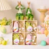 Dekoracja imprezy Easter Gnome Decor 12pcs/Box 4-Compartment Marchewki bez twarzy wiszące ozdoby drewniane