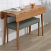 Tables à manger en bois massif japonais Tableau pliable à la maison Petit appartement moderne tables de bureau rectangulaire simple table télescopique table