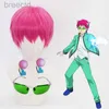 Anime kostymer anime det katastrofala livet för saiki k. cosplay rekvisita saiki kusuo peruk hårnålar glasgrön lins solglasögon kostymtillbehör 240411