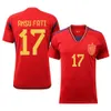 2022 Espagne Home 9 Gavi 10 Pedri 17 Fati 7 Morata Football Vêtements World Coupe du monde