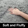 Alfombras de área de pelusa para dormitorio alfombra gris y esponjosa