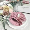 4pcs Grey Purple Lenen Lenen Sapkins Plactemat Serviettes de Table Mariage Свадебная вечеринка поставки день рождения банкет 30 см x 45 см.