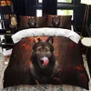 3d söt tysk herde täcke täckning härlig hund mönster täcke täcker barn pojkar flickor kawaii husdjur valp mjuk king size quilt cover