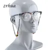 Eyeglasses chains ZRHUA Elegant Moral Women Colorful Broken Bead Glasses Reading Glasses Chain Clip Neck Strap C240411