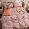 Polka dot beddengoed set Noordse stijl groeide lakens polyester quilt covers voor meisjes kinderen volwassenen enkele dubbele volledige grootte