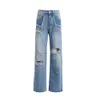 Pantaloni per la vezzatura più a vita leggera per jeans per ragazze piccanti in difficoltà