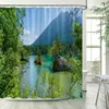 Shower Curtains Forest Landscape Sunshine Trees Spring Nature Scenery Garden Wall Hanging Polyester Bathroom Decor With Hooks