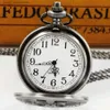 Orologi tascabili Display Super Bat Quarzo Pocket Vintage Grey FOB Chain ES Collana rotonda Collana Orologio a pendente Dropshipping Y240410