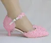 Chaussures habillées Femme Blanc De-mariage Mariage sexy talons hauts Pompes Sweet Princess Party Flowers Pink Pink