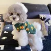 Dog Apparel Green Bear Clothes Pet Knitted Sweater Than Winter Small Soft Pullover Cartoon Biped
