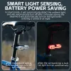 ROCKBROS Brake Sensor Bicycle Tail Light Type-C Rechargeable Lights for Bike 5 Modes IPX6 Waterproof Flashlight Bike Accessories