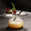 Kreative Cocktailgläser UFO Restaurant Hotel Molekül Gourmet Container Glaswaren japanische Küche Sashimi Flying Saucer Teller