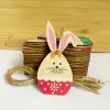 Bois de lapin de bois Pâques en bois artisanat aléatoire de lapin en bois peint aléatoire pour décoration intérieure joyeuses enfants jouet enfants diy 10pcs