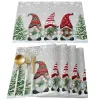 Christmas Winter Snowflake Gnome Chair Cover Spandex Elastic Dining Chair Slipcover Wedding Banquet Hotel Stretchy Seat Cover