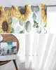 Eucalyptus Farmhouse Plant Sunflower rideau Curtains en tulle pour le salon Traitements de fenêtre de cuisine
