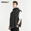 Vestes pour hommes Inflation extérieure double fermeture à glissière gilet printemps à la mode veste sans manches à capuche fonctionnelle légère à la mode