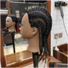 Mannequin Heads Head 100% Human Hair Training Kit Hairdresser Cosmetology Manikin Practice Doll For Braiding Hairs 240403 Drop Deliver Otiur