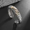 Brazalete retro punk koi pescado patrón tallado hombre BRANZANDO BRANGillo Buena suerte Moda de joyas abiertas Joya 240411