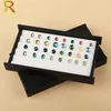 Superior Leder Diamant Display Tablett Box mit magnetischer Abdeckung Steinspeicher Perlen Schmuckständer Gemiene Organizer Hülle Schwarz