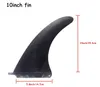 910 polegadas Surf Longboard Fins fibra de vidro preto Surf Surf Surfboard Single 240407