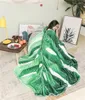 Blankets Cartoon Leaf Vein Shape Thickened Blanket Funny Flannel Half Velvet Soft Sofa For All Seasons