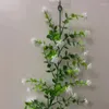 Flores decorativas Eucalipto artificial eucalipto camellia Baby's Breath Vines Plantas penduradas Rattan de plástico para decoração de casamento em festa em casa