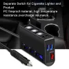 Randpow tändare QC3.0 4 USB Port Car Charger USB Charger 180W Cigarettändare Adapte Auto Power Adapter Typ C Socket Splitter