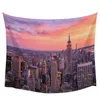 Wall Art Deco New Yorker Themen Bilder Rose Quarz Manhattan Skyline Sonnenuntergang Beleuchtung Wandteppiche