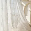 Lace White Translucent Curtain for Living Room Sheer Bedroom Tulle Drapes Modern Pastoral Lace Bay Window Curtains Home Decor