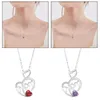 Colliers pendants Collier de maman bijoux de fils Trendy Romantic Birthstone Heart Conets pour mère grand-mère épouse ses vacances