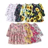 Girl's Dresses New Kids Long Sleeve Dresses Girls Flower Printed Princess Dress Summer Children Clothing 2 3 4 5 6 7 Years Girl Elegant Outfits