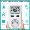 220V d'électricité Powermètre WattMeter LCD METTERIER POSTER TESTER ÉLECTRIQUE EU FR Analyseur de puissance de sortie de sortie