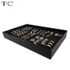 Sieradendozen voortreffelijk praktische fijne 100 slot machine ring display lade organisator display case sieraden oorranghouder opbergdoos transparant venster