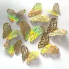 12pcs / lot Butfly Butterfly Stickers 3D Gradient Butterfly Design Art Stickers Room Magnetic Home Decor Decor Wall Decor