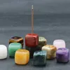 1 pc vierkant natuursteen wierook houder genezende stenen kristal wierook stick base aromatherapie geurige wierookbak decoratie