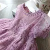 Платья для девочек цветочный платье с кружевным вышивкой платья для бального платья для девочек формальное вечеринка сплошное платье принцесса свадебная одежда выпускная платья