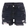 Shorts femminile Donne Denim in vita elegante con altissima ascesa con bordo strappato Multi tasche Slim Fit Closure per l'estate