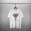 2023 Summer New Mens Casual Round Neck Camiseta Camiseta Castelo de Tennis Carta de tênis Print Liew Trendy