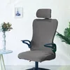 Stoelbedekkingen Solid Color Office Cover Set met hoofdsteun Water Werent Management stoel voor uitvoerende stoelen