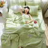 Summer Thin Quilt Bedsheet Pillowcase 4pc Set Home Textiles Air-conditioning Quilt Soft Comforters Travel Blanket Bedspread