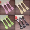 Disposable Flatware 100Pc Transparent Spoons Colorful Plastic Ice Cream Dessert Pudding Spoon Party Mini Size Cutlery