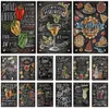 Cocktail Vintage en étain panneau Affiche Affiche Mur Sticker Retro Metal Plaque pour homme Cave Bar Restaurant Cafe Cuisine Decor