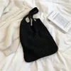 Tas wol gebreide schouderwinkelen voor vrouwen vintage mode katoenen doekmeisjes mirt shopper grote vrouwelijke handtas
